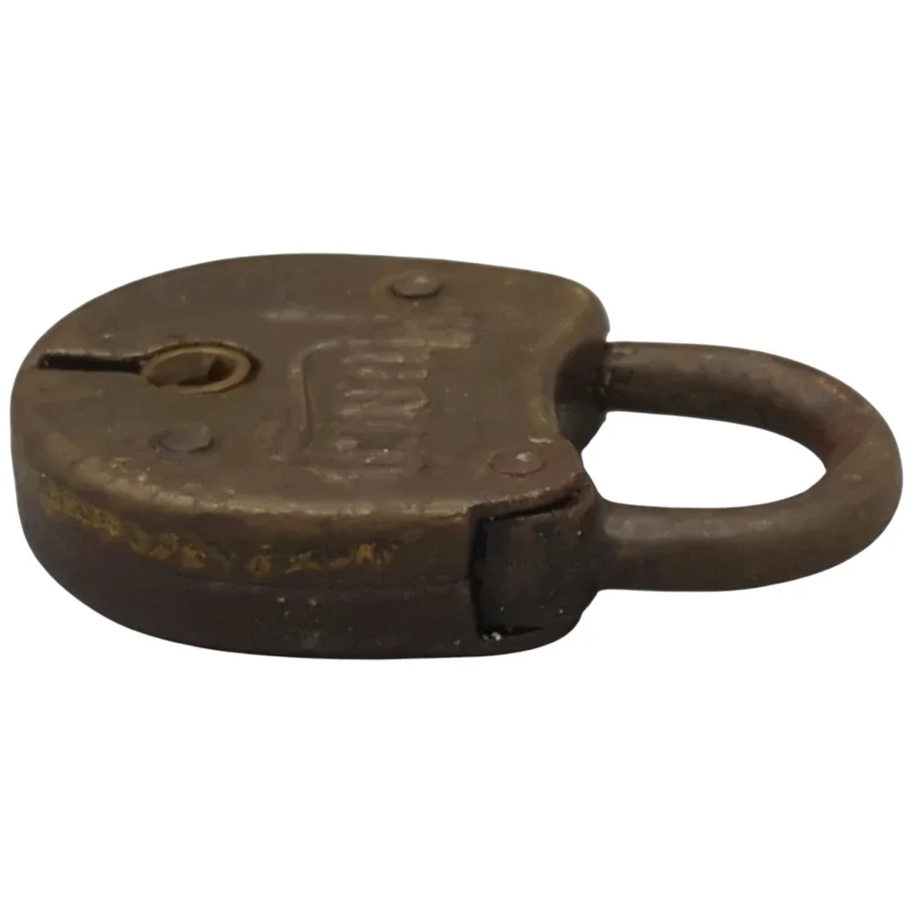 Antique Miloco Brass Lever Padlock Small Lock Vintage No Key - Picture 6 of 6